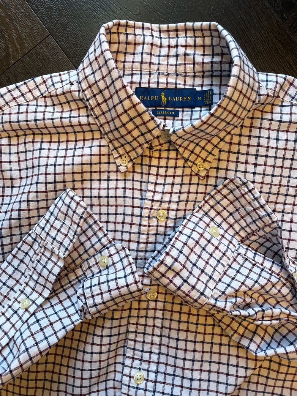 Ralph Lauren - all cotton checkered Oxford shirt Size Medium
